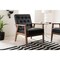 Baxton Studio Sorrento Black Faux Leather Upholstered Wooden Lounge Chair 122-6764 - alternate 3
